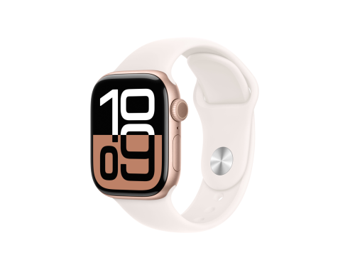 Apple Watch Series 10 GPS 42mm Rose Gold Aluminium Case with Light Blush Sport Band - S/M