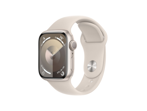 Apple Watch Series 9, 41mm Starlight Aluminium Case with Starlight Sport Band - M/L