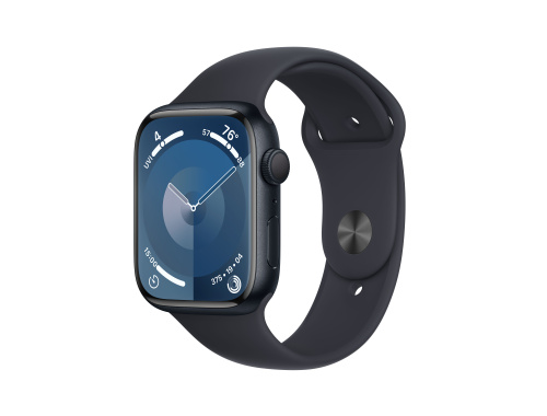 Apple Watch Series 9, 45mm Midnight Aluminium Case with Midnight Sport Band - S/M