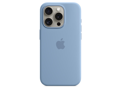 Apple Case iPhone 15 Pro Silicone with MagSafe - Winter Blue