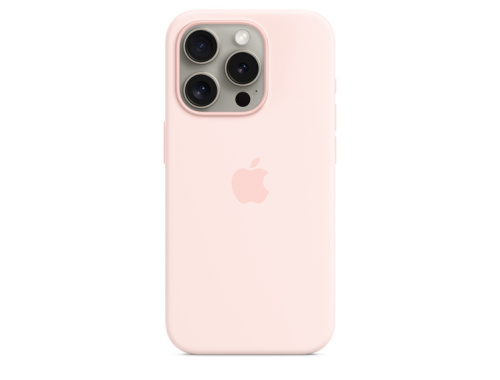 Apple Case iPhone 15 Pro Silicone with MagSafe - Light Pink
