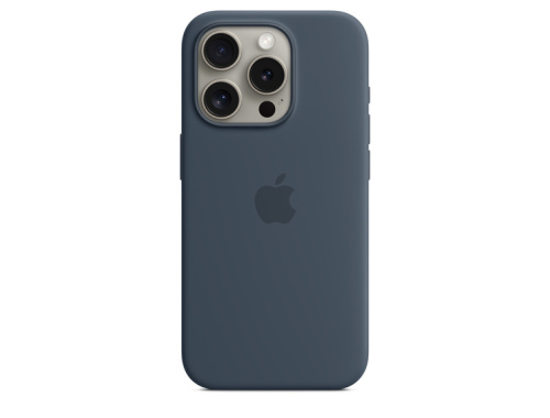 Apple Case iPhone 15 Pro Silicone with MagSafe - Storm Blue