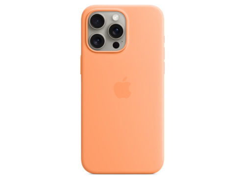 Apple Case iPhone 15 Pro Max Silicone with MagSafe - Orange Sorbet