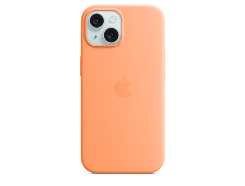 Apple Case iPhone 15 Silicone with MagSafe - Orange Sorbet