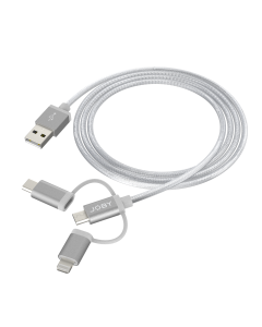 JOBY AluBraid 3-in-1 Cable- 1.2m - Space Grey