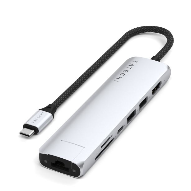Satechi Adapter | 7-in-1 USB-C Slim Multiport Adapter | - Silver main product photo