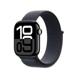 Apple Watch Series 10 GPS 42mm Jet Black Aluminium Case with Black Sport Band - M/L