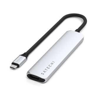 Satechi Adapter | 6-in-1 USB-C Slim Multiport Adapter | - Silver