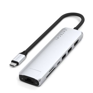 Satechi Adapter | 7-in-1 USB-C Slim Multiport Adapter | - Silver