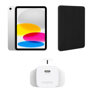 iPad A16 bundle with Power Adapter and Case