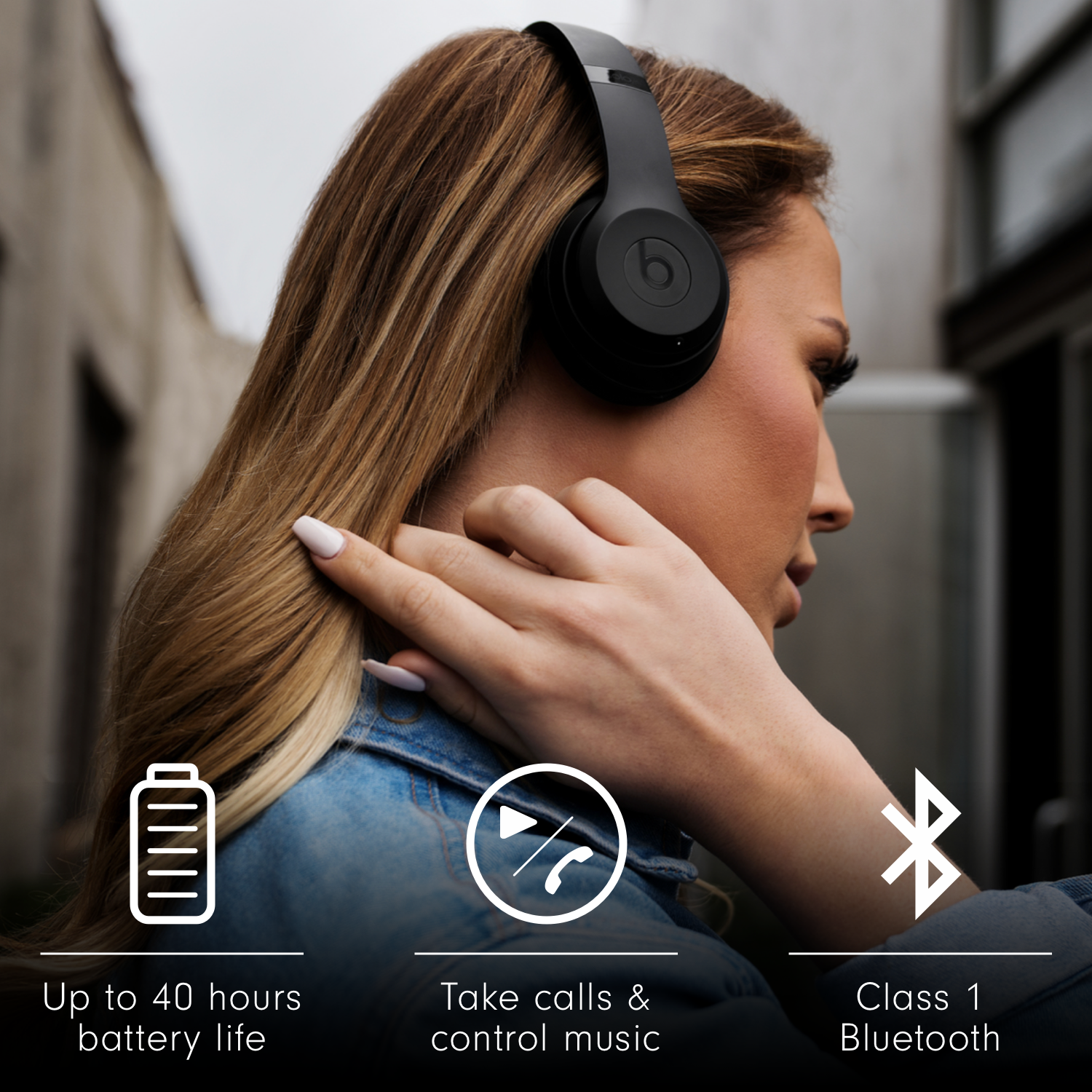 Beats Solo3 by Dr Dre, 40 hour battery lifestyle image