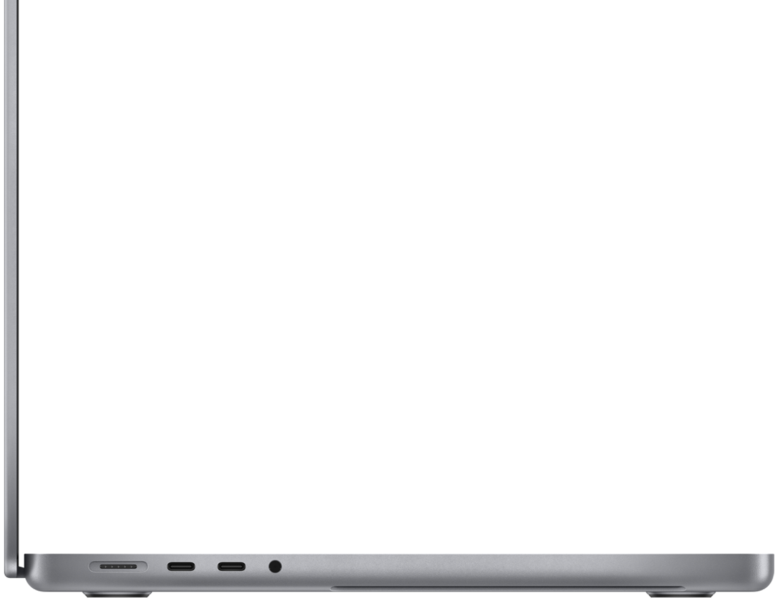 Open side view of macbook pro