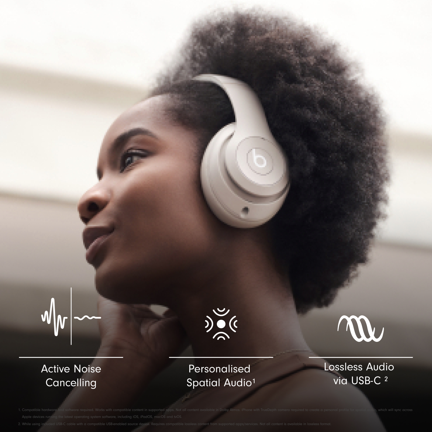Beats studio buds, in ear wireless noise cancelling earbuds lifestyle image