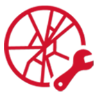 Red icon of cracked screen to represent accidental damage
