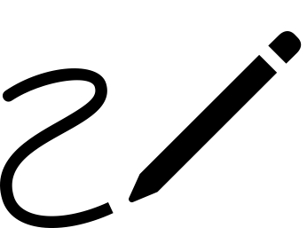 Apple icon of Apple Pencil in use