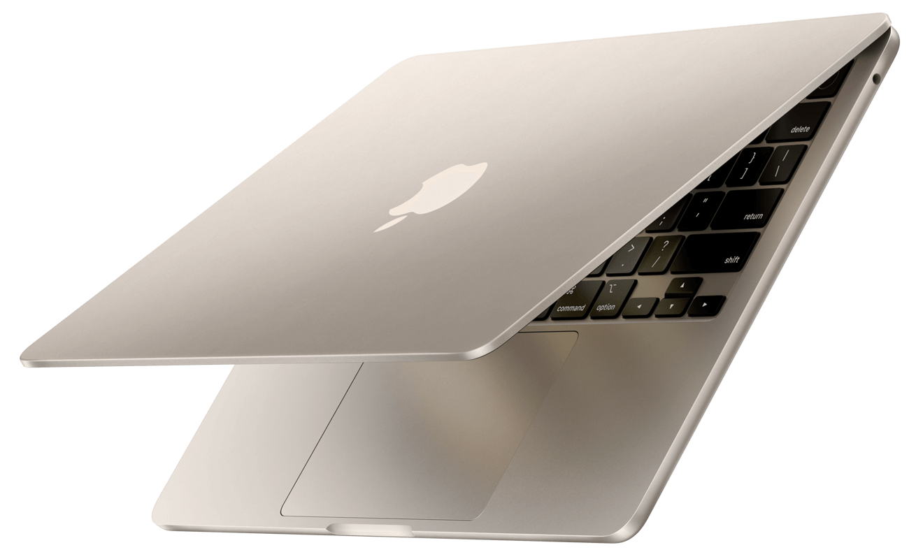 MacBook Air Starlight folded