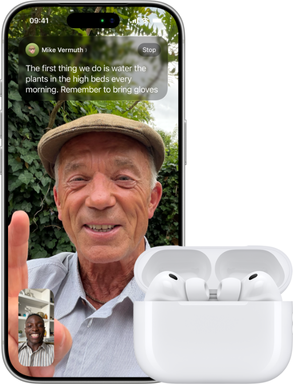 Image of iPhone next to airpods