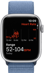 Apple Watch Series 9 showing the Heart Rate app